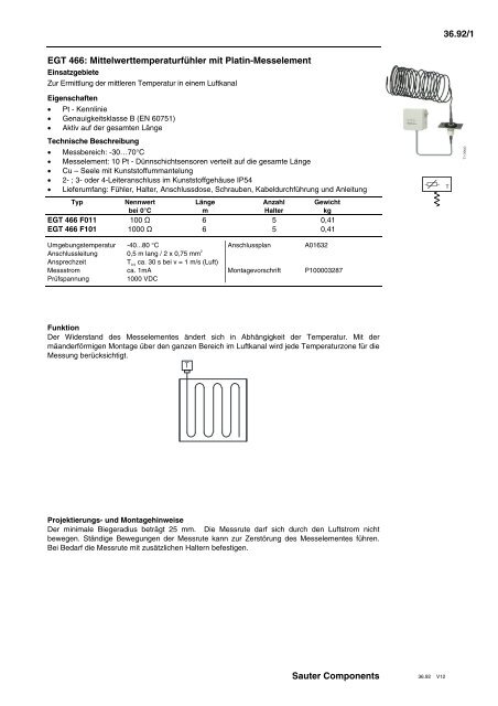 Technisches Datenblatt - Sauter Cumulus GmbH