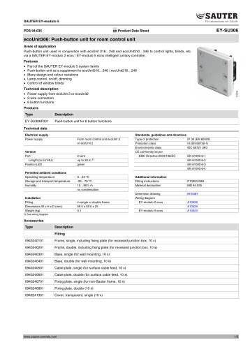 EY-SU306 ecoUnit306: Push-button unit for room control unit