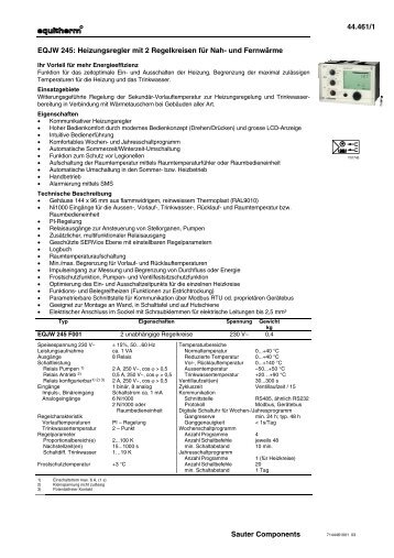 EQJW 245: Heizungsregler mit 2 Regelkreisen für Nah