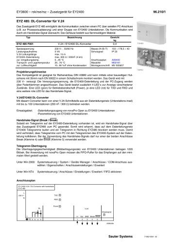 EYZ 485 - SAUTER Control SRL