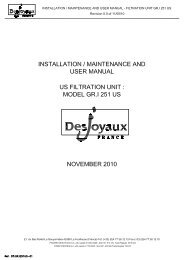 GRI 251 Installation & Operating Guide - Desjoyaux Pools USA