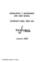 PF 2000 Installation & Operating Guide - Desjoyaux Pools USA