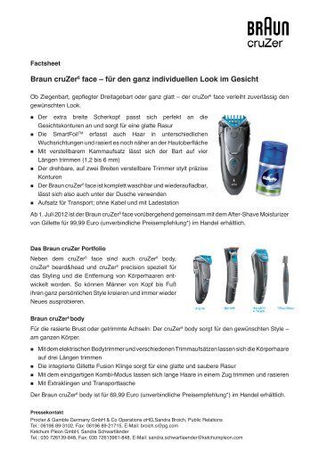 Braun cruZer6 face Datenblatt (Juli 2012) (PDF)