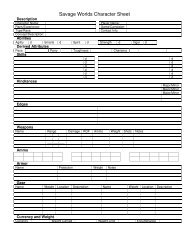 Savage Worlds Character Sheet - Savage Heroes