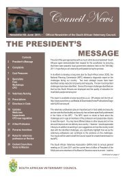 Newsletter 64-March 2011 - the South African Veterinary Council