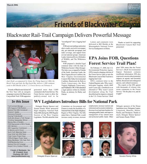 Newsletter-Feb 2006-Tabloid - Friends of Blackwater Canyon