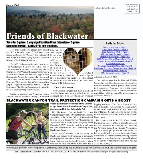 March 2007 - Friends of Blackwater Canyon