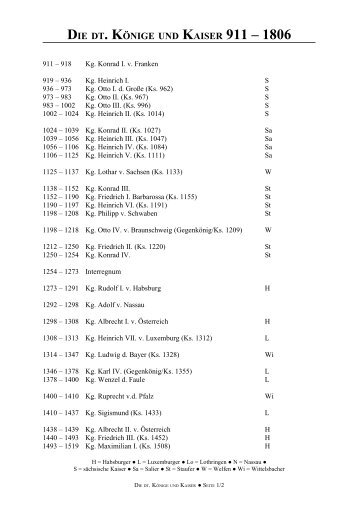 DIE DT. KÖNIGE UND KAISER 911 – 1806 - Breu-Seite