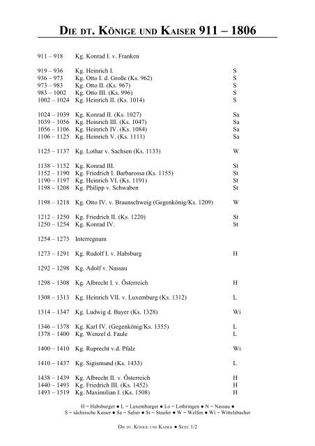 DIE DT. KÖNIGE UND KAISER 911 – 1806 - Breu-Seite