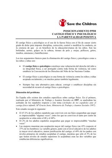 Posicionamiento Castigo FÃ­sico - Save the Children