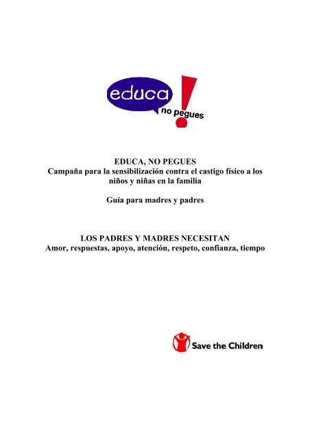 educa, no pegues - Save the Children