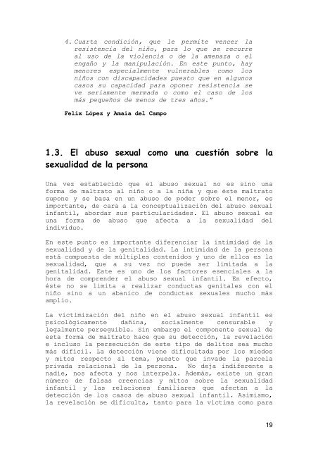 Abuso sexual infantil: Manual de formaciÃ³n para profesionales - Amuvi