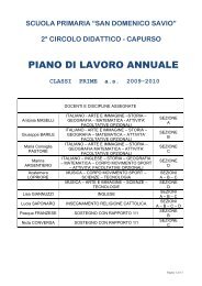 Piano di Lavoro classi Prime - Istituto Comprensivo San Domenico ...