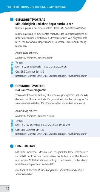 Programmheft 1/2012 - savita GmbH