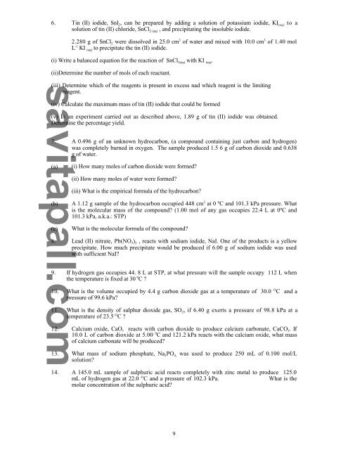 Exam Review Questions-3U-June2011 - Savita Pall and Chemistry