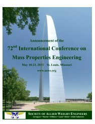 72 International Conference on Mass Properties Engineering