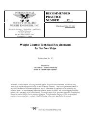 Weight Control Technical Requirements for Surface Ships