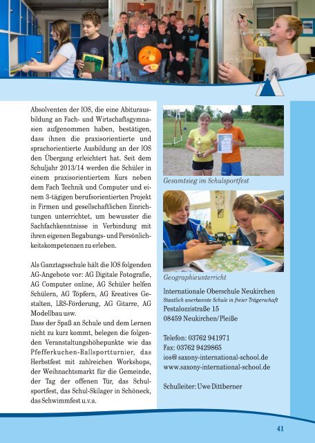 Elternmagazin Schuljahr 2013/2014 - Saxony International School