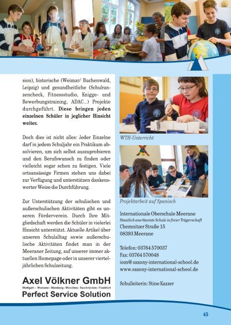 Elternmagazin Schuljahr 2013/2014 - Saxony International School