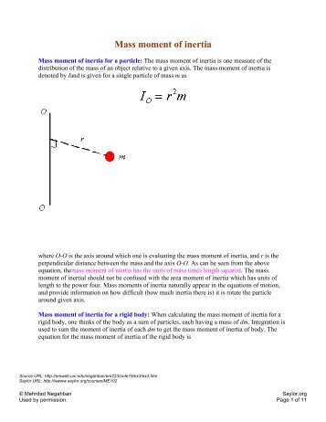 Mass moment of inertia - Saylor.org