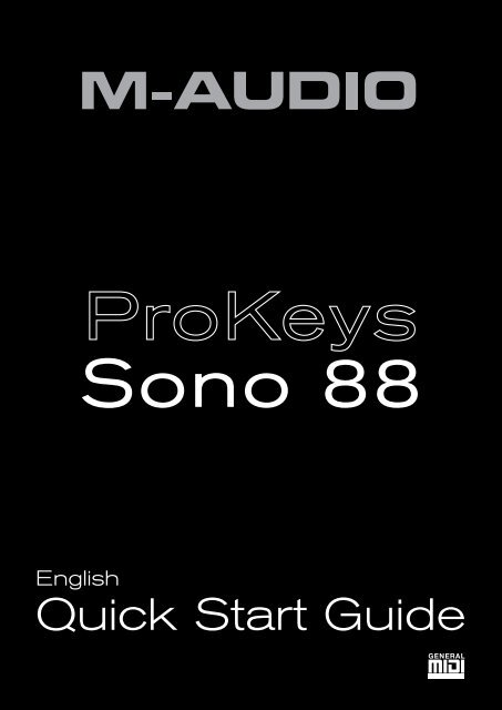 ProKeys Sono 88 | Quick Start Guide - M-Audio
