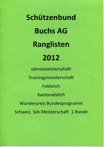 SchÃƒÂ¼tzenbund Buchs AG Ranglisten 2012