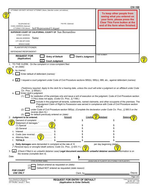 San Bernardino Same San Bernardino Superior Court San Bernardino Same San Bernardino Superior Court