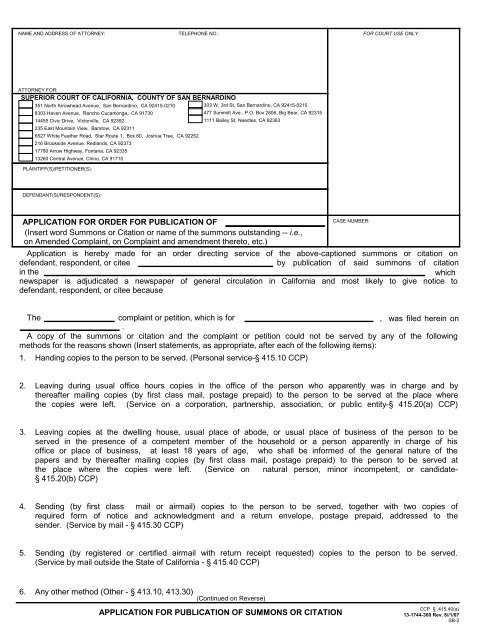 judicial assignments san bernardino superior court