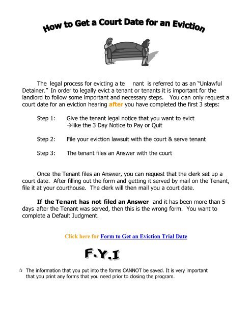 Request an Eviction Court Date Request an Eviction Court Date