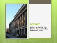 DIVORCE - San Bernardino Superior Court