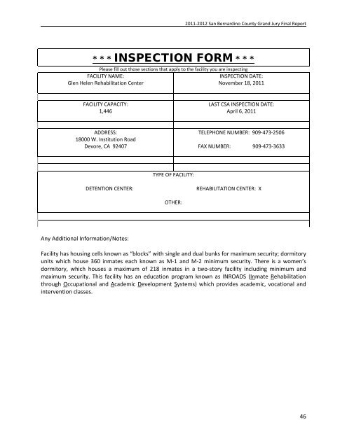 FINAL REPORT - San Bernardino Superior Court