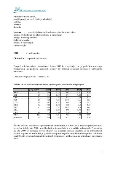 STROKOVNO POROÃ„ÂŒILO2011 - SploÃ…Â¡na bolniÃ…Â¡nica Novo mesto