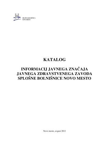 KATALOG - SploÃ…Â¡na bolniÃ…Â¡nica Novo mesto