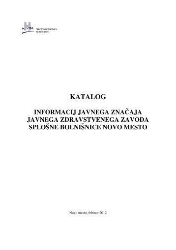 KATALOG - SploÃ…Â¡na bolniÃ…Â¡nica Novo mesto