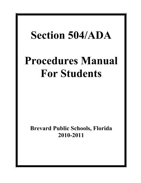 504 Manual Final 11-16-10.pdf - Brevard Public Schools