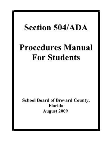 Section 504/ADA Procedures Manual For Students - Brevard Public ...
