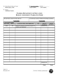 florida department of education budget amendment narrative form