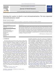 Selecting the country in which to start internationalization - School of ...