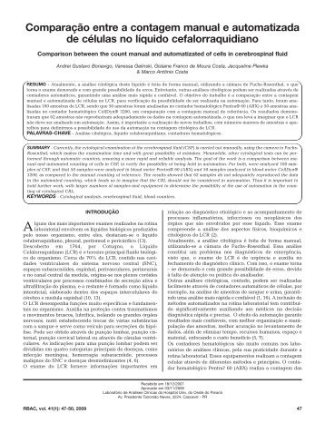 ComparaÃƒÂ§ÃƒÂ£o entre a contagem manual e automatizada de cÃƒÂ©lulas ...