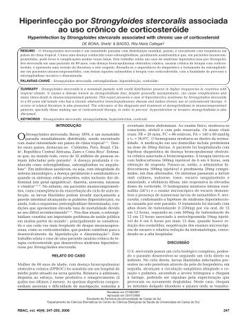 HiperinfecÃƒÂ§ÃƒÂ£o por Strongyloides stercoralis associada ao uso ...