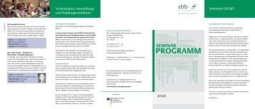 Seminarprogramm 2014/I - SBB Stiftung Begabtenförderung ...