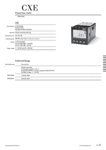 CXE Preset hour meter Electronic - SBC-support