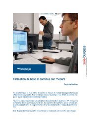 Workshops Formation de base et continue sur mesure - SBC-support