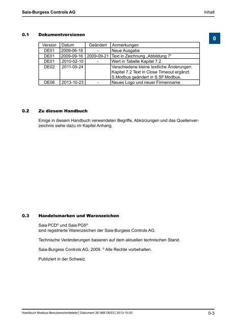 Modbus-Benutzerschnittstelle - SBC-support