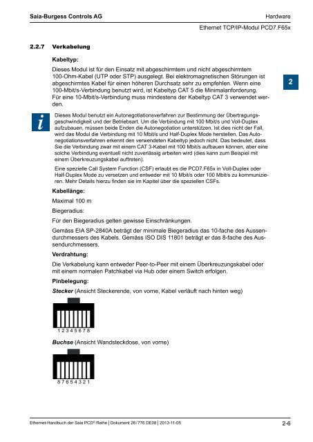 Ethernet fÃ¼r die Saia PCDÂ® Serie - SBC-support