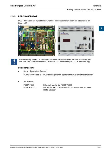 Ethernet fÃ¼r die Saia PCDÂ® Serie - SBC-support