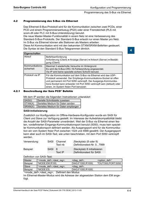 Ethernet fÃ¼r die Saia PCDÂ® Serie - SBC-support