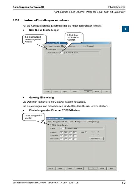 Ethernet fÃ¼r die Saia PCDÂ® Serie - SBC-support