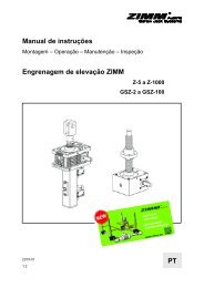 Manual de instrucoes Engrenagem de elevacao | ZIMM 1.2 - PT