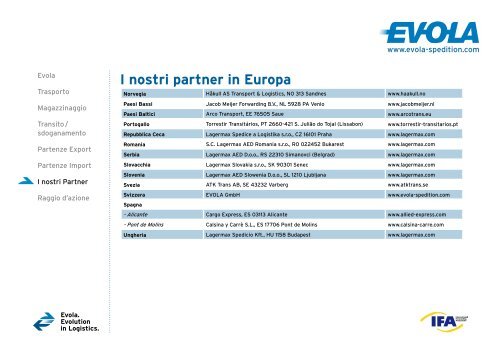 I nostri partner in Europa - Evola